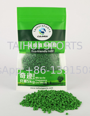 Granula de relleno FIFA Usado en el sistema FIFA para hierba artificial TPE Elastómero térmico de plástico de baja densidad Resistencia a los rayos UV T12R