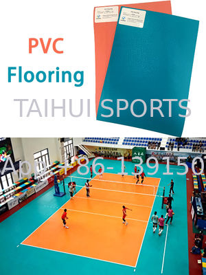 Suelo deportivo de PVC para interiores, antideslizante, absorbente de impactos, impermeable, suelo de cancha deportiva de vinilo para voleibol, bádminton, baloncesto