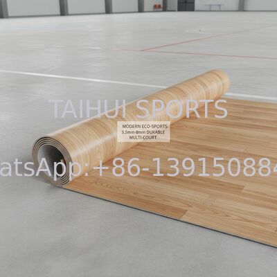 Suelos deportivos de PVC resistentes al desgaste y al deslizamiento para canchas de baloncesto, voleibol y bádminton