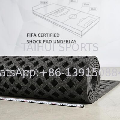 Base amortiguadora certificada por la FIFA con diseño de orificios de diamante para campos deportivos de césped artificial de longitud personalizada