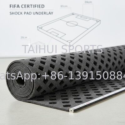 Base amortiguadora certificada por la FIFA con diseño de orificios de diamante para campos deportivos de césped artificial de longitud personalizada