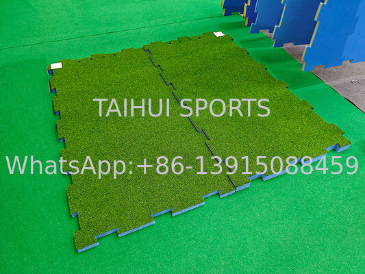 30-80mm HIC/CFH probado de absorción de choques de campo de juego de almohadilla de choque con alta permeabilidad al agua almohadilla de rompecabezas de hierba artificial