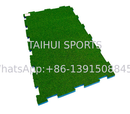 30-80mm HIC/CFH probado de absorción de choques de campo de juego de almohadilla de choque con alta permeabilidad al agua almohadilla de rompecabezas de hierba artificial