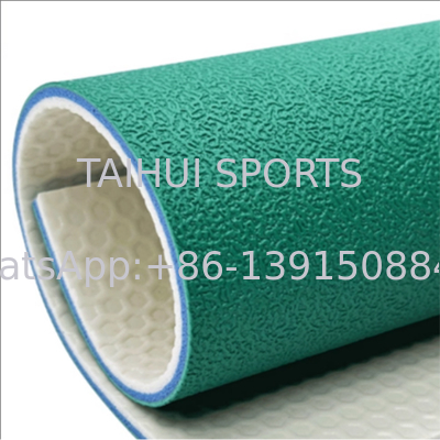 Piso de PVC de caucho para patios interiores de 3,5-10 mm de espesor Piso de PVC deportivo para voleibol bádminton tenis Salón de baile gimnasio