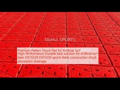 Pad de choque de patrón Premium para césped artificial de alto rendimiento mejor solución duradera para césped de césped artificial EN:15530 EN15330 drenaje de absorción de choques de construcción de campos deportivos