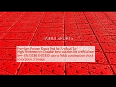 Pad de choque de patrón Premium para césped artificial de alto rendimiento mejor solución duradera para césped de césped artificial EN:15530 EN15330 drenaje de absorción de choques de construcción de campos deportivos
