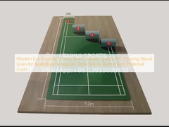 Pavimento deportivo de PVC duradero y ecológico de 3.5mm-8mm con diseño de vetas de madera para baloncesto/voleibol/tenis de mesa/bádminton/cancha de pickleball